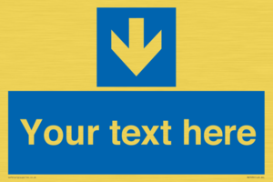 Custom Mandatory directional sign, blue arrow down